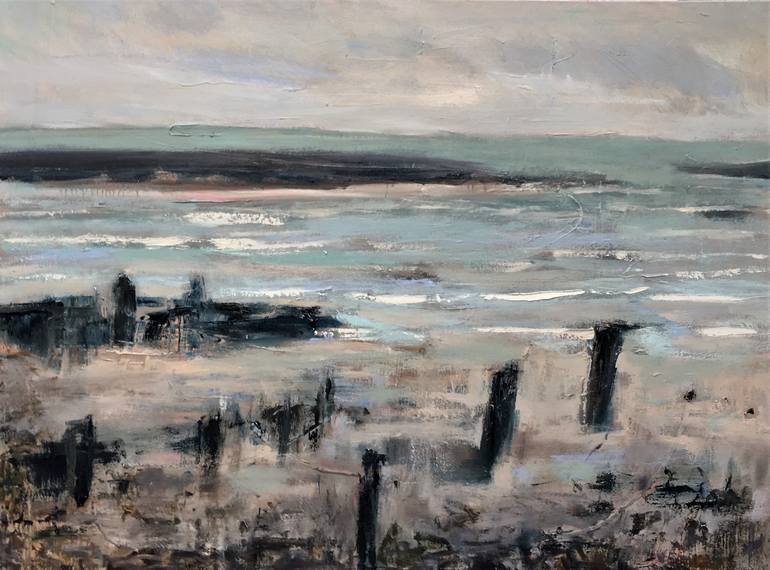 Rotting Breawaters Painting by Nikki Wheeler | Saatchi Art