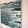 This artwork was created using oil on deep edge box canvas which is ready to hang or can be framed if desired. It is signed on the back, and the sides of the canvas are painted white. The painting is inspired by constant observation of the sea. Taking in it moods which can change so fast because of the light that effects change so dramatically and frequently . It is built up in layers, allowing each one to dry before moving on to the next. Painted intuitively with no reference material this oil has instead relied on an instinctive approach creating a emotional response using memories and feelings