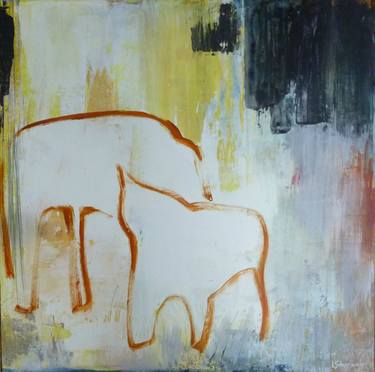 Original Abstract Animal Paintings by Isabelle Schenckbecher-Quint