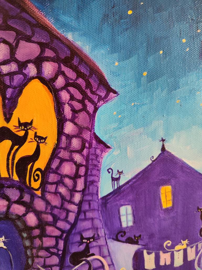Original Classicism Cats Painting by Koraljka Polacek