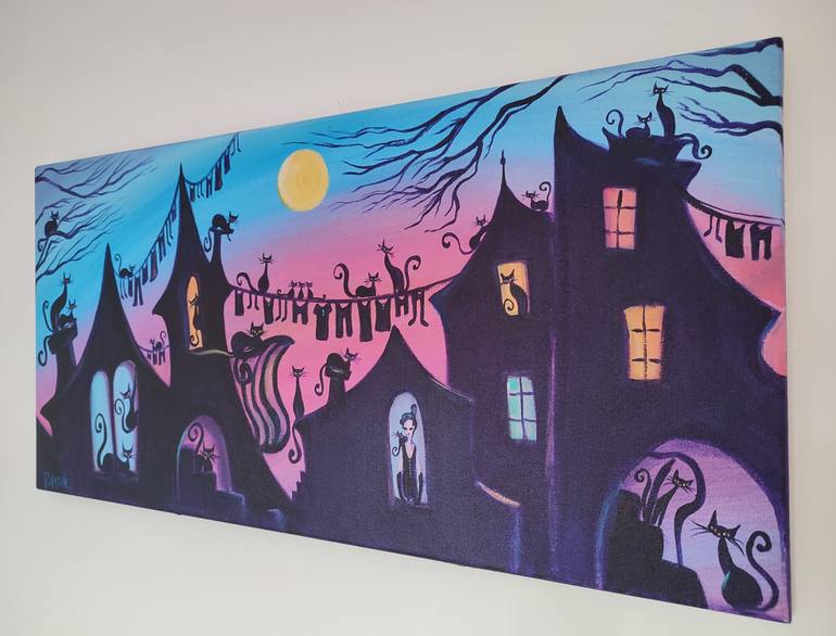 Original Art Nouveau Time Painting by Koraljka Polacek