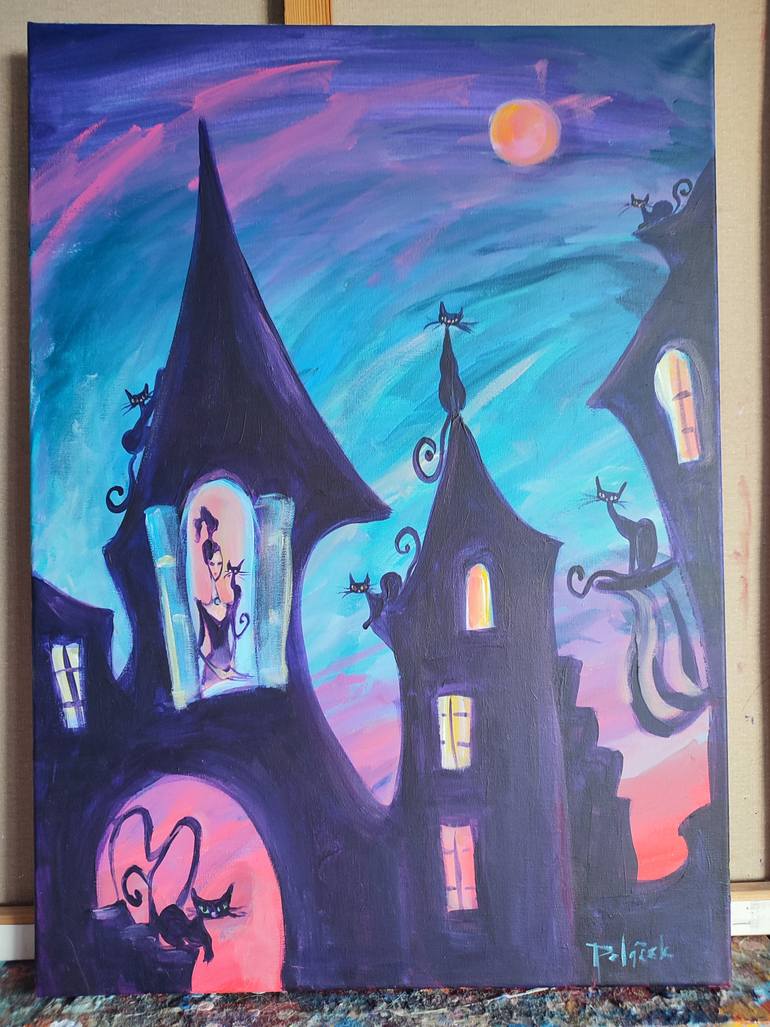 Original Expressionism Fantasy Painting by Koraljka Polacek