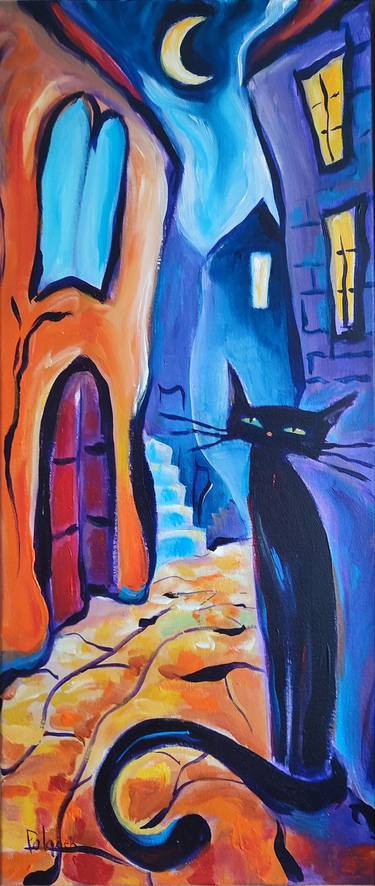Original Abstract Expressionism Cats Paintings by Koraljka Polacek