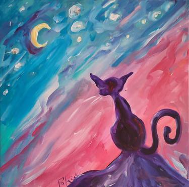Original Expressionism Cats Paintings by Koraljka Polacek