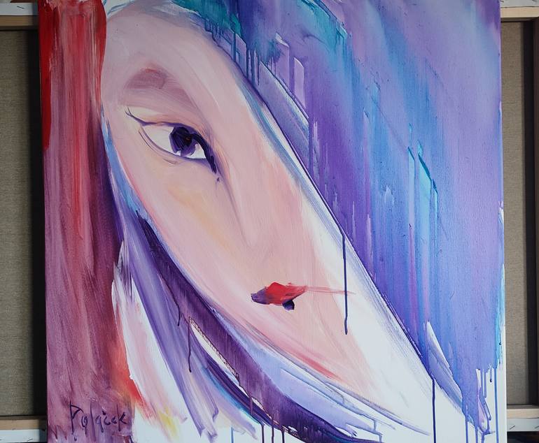 Original Abstract Expressionism Women Painting by Koraljka Polacek