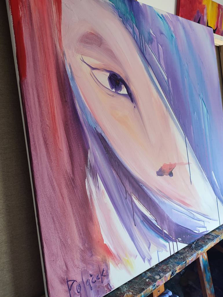 Original Abstract Expressionism Women Painting by Koraljka Polacek