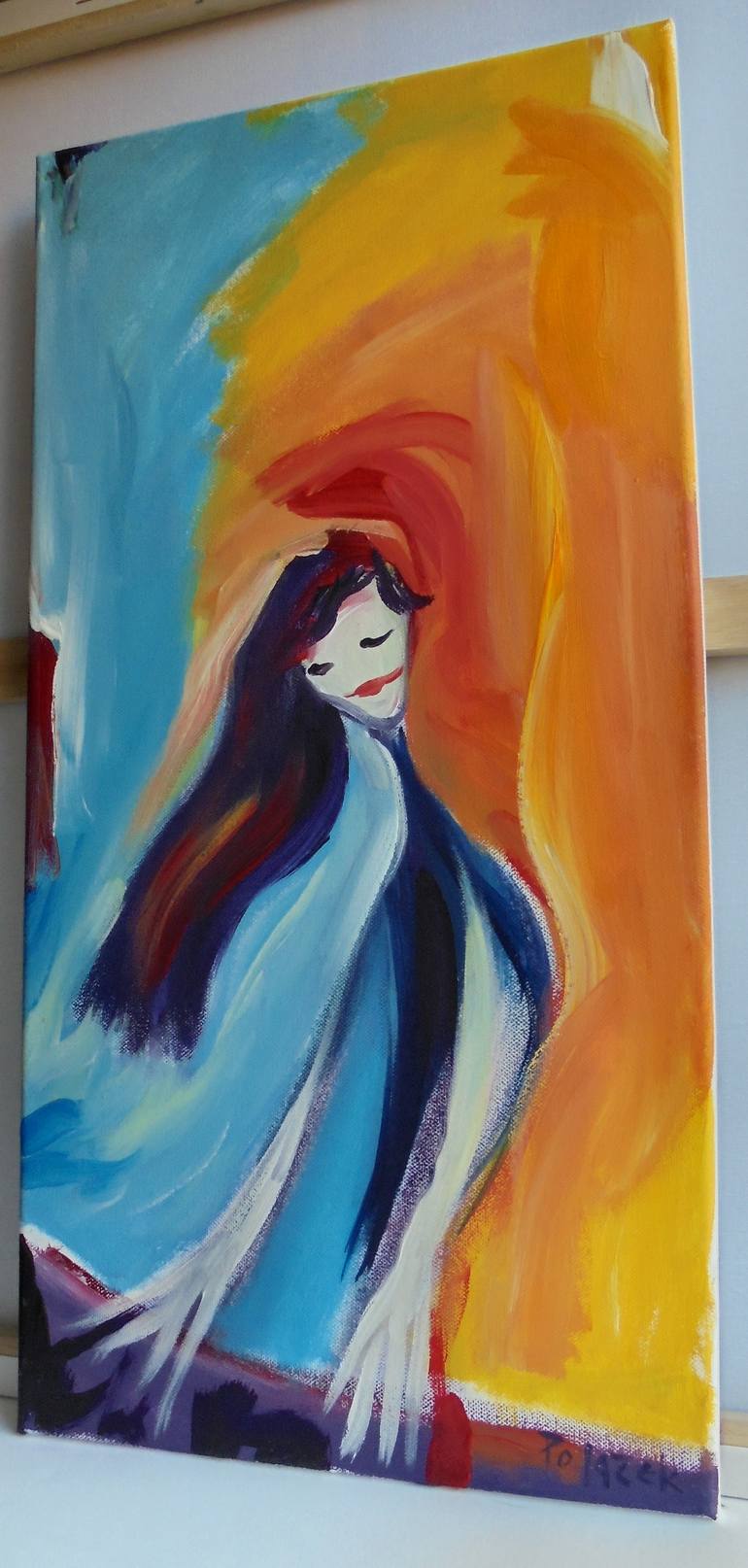 Original Abstract Expressionism Music Painting by Koraljka Polacek