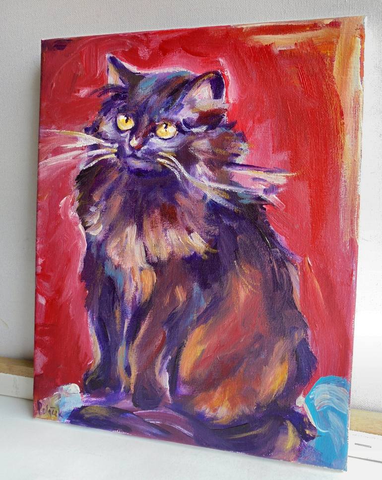 Original Expressionism Animal Painting by Koraljka Polacek