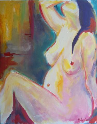 Print of Expressionism Nude Paintings by Koraljka Polacek