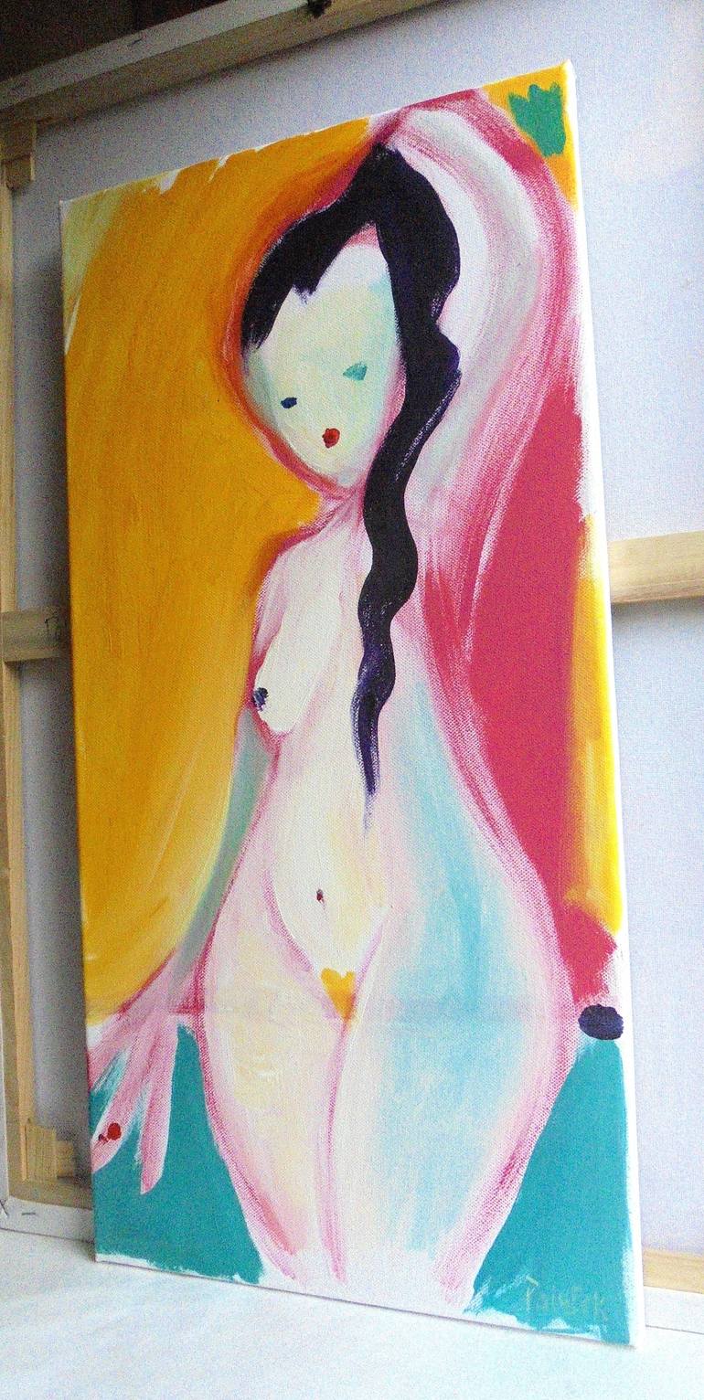 Original Abstract Expressionism Erotic Painting by Koraljka Polacek