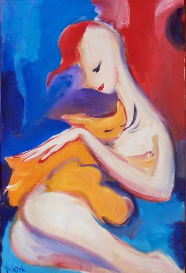 Original Abstract Expressionism Love Paintings by Koraljka Polacek