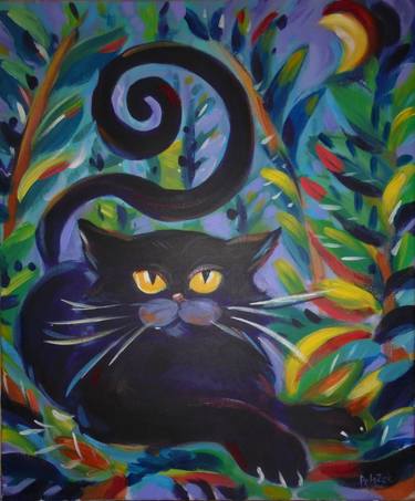 Print of Abstract Expressionism Cats Paintings by Koraljka Polacek