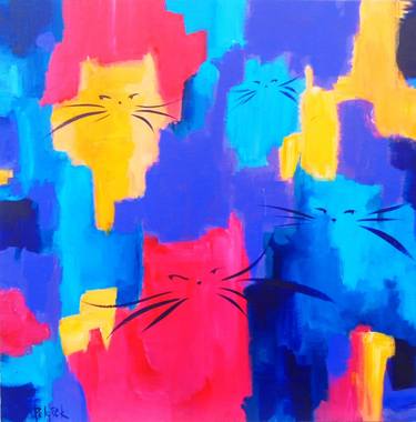 Print of Cats Paintings by Koraljka Polacek