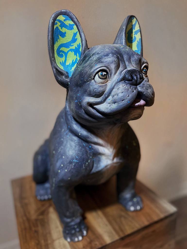 Original Art Deco Dogs Sculpture by Rá Paints