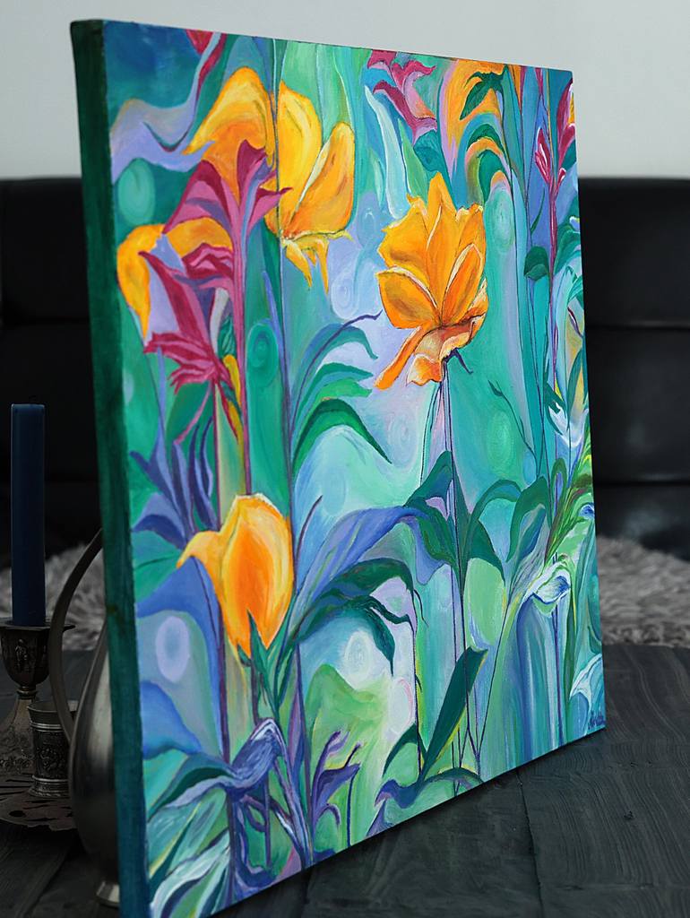 Original Expressionism Floral Painting by Alla Simutina