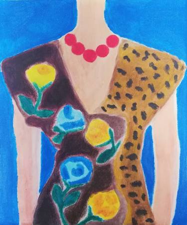 Saatchi Art Artist Emanuela Di Filippo; Paintings, “Dress with necklace 2021 - SS2022/Animals - Series of 6 artworks” #art