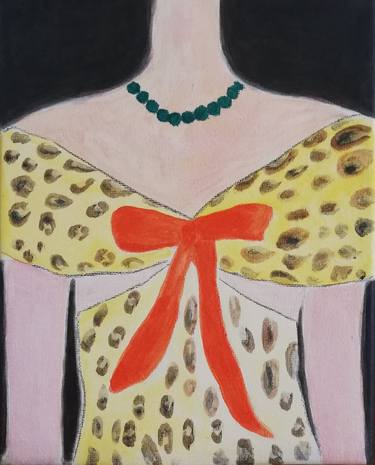 Saatchi Art Artist Emanuela Di Filippo; Paintings, “Dress with necklace 2021- SS2021/Leopard- Series of 6 artworks” #art