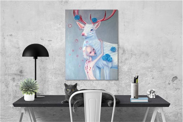 Original Figurative Animal Painting by Julia Kuzina