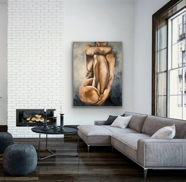 Original Figurative Nude Painting by Miri Baruch