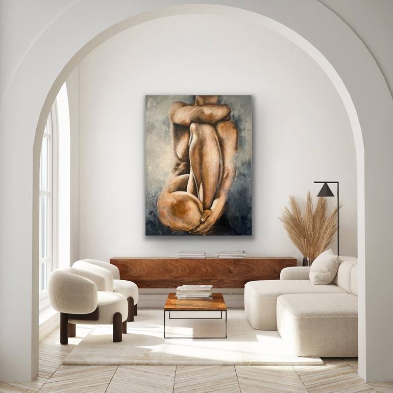 Original Figurative Nude Painting by Miri Baruch