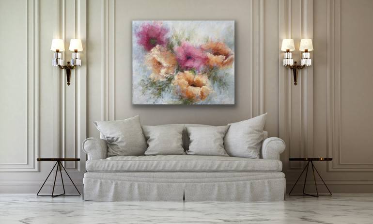 Original Expressionism Floral Painting by Miri Baruch