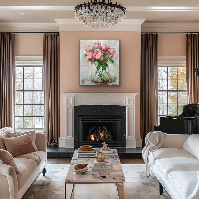 Original Figurative Floral Painting by Miri Baruch