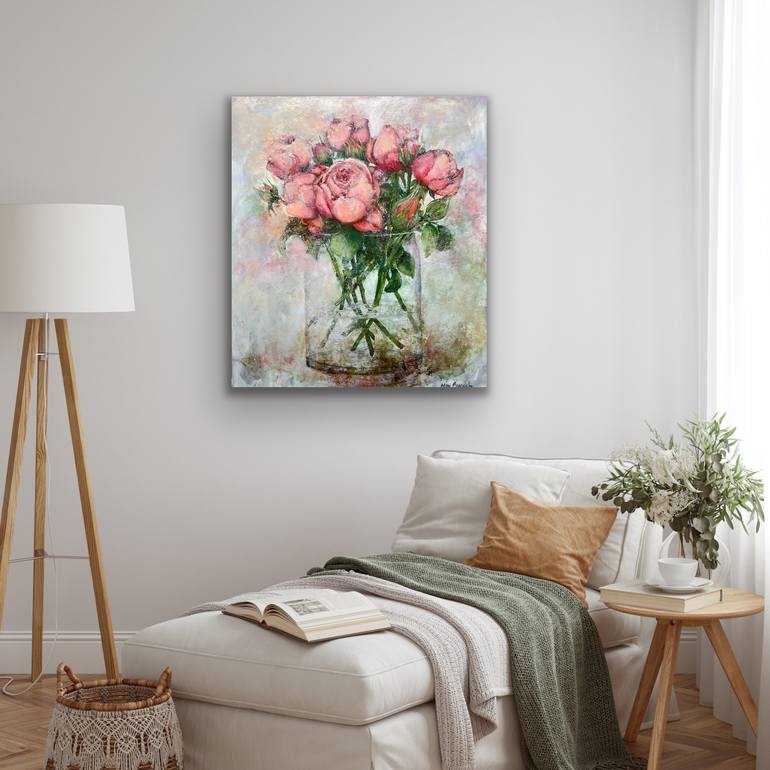 Original Figurative Floral Painting by Miri Baruch