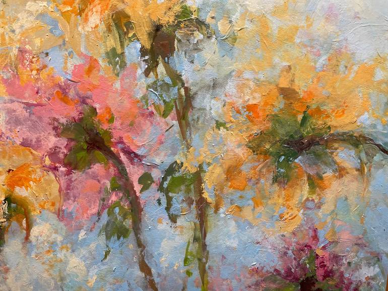 Original Abstract Expressionism Floral Painting by Miri Baruch