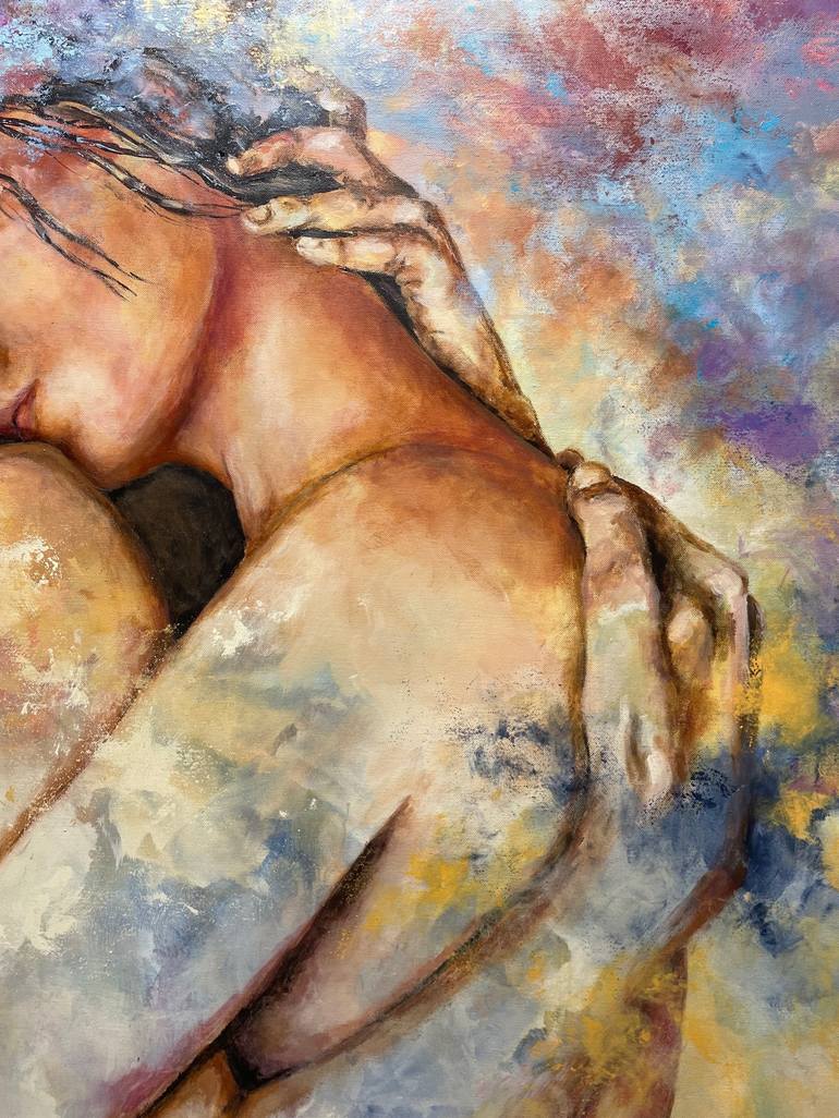 Original Figurative Love Painting by Miri Baruch
