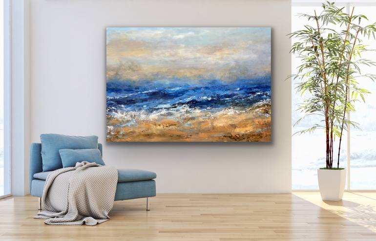 Original Abstract Seascape Painting by Miri Baruch