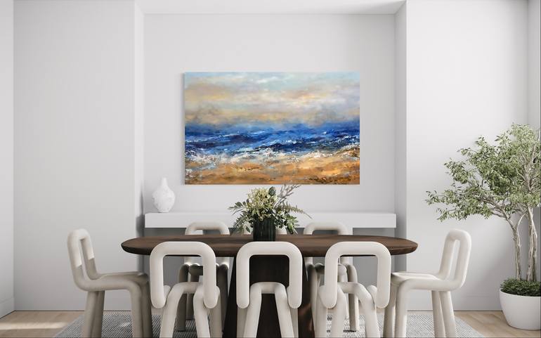 Original Abstract Seascape Painting by Miri Baruch