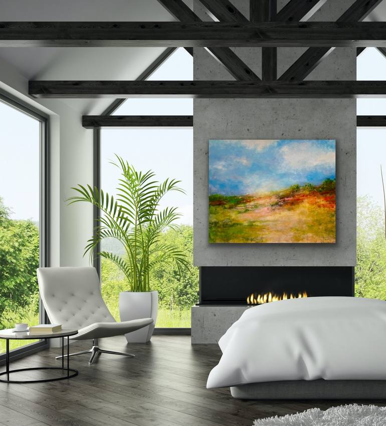 Original Abstract Expressionism Landscape Painting by Miri Baruch