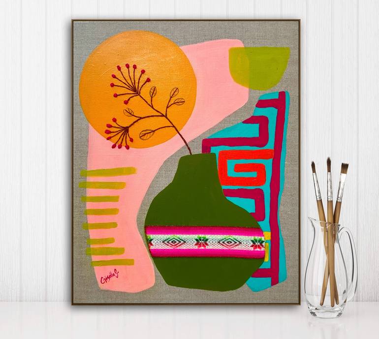 Original Abstract Still Life Painting by Gisella Stapleton