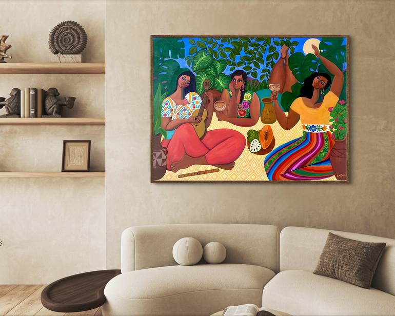 Original Post-impressionism Women Painting by Gisella Stapleton