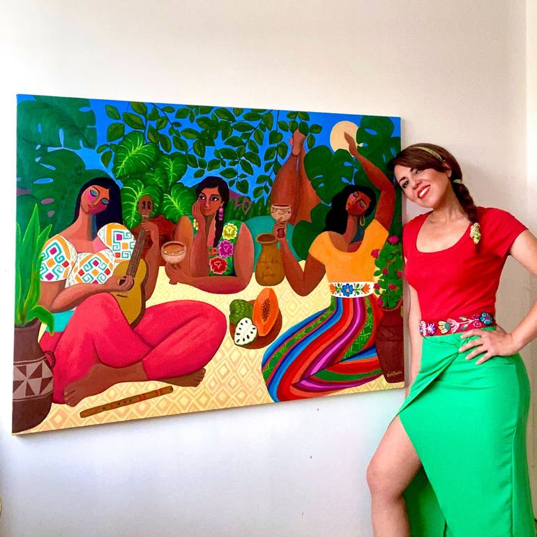 Original Post-impressionism Women Painting by Gisella Stapleton