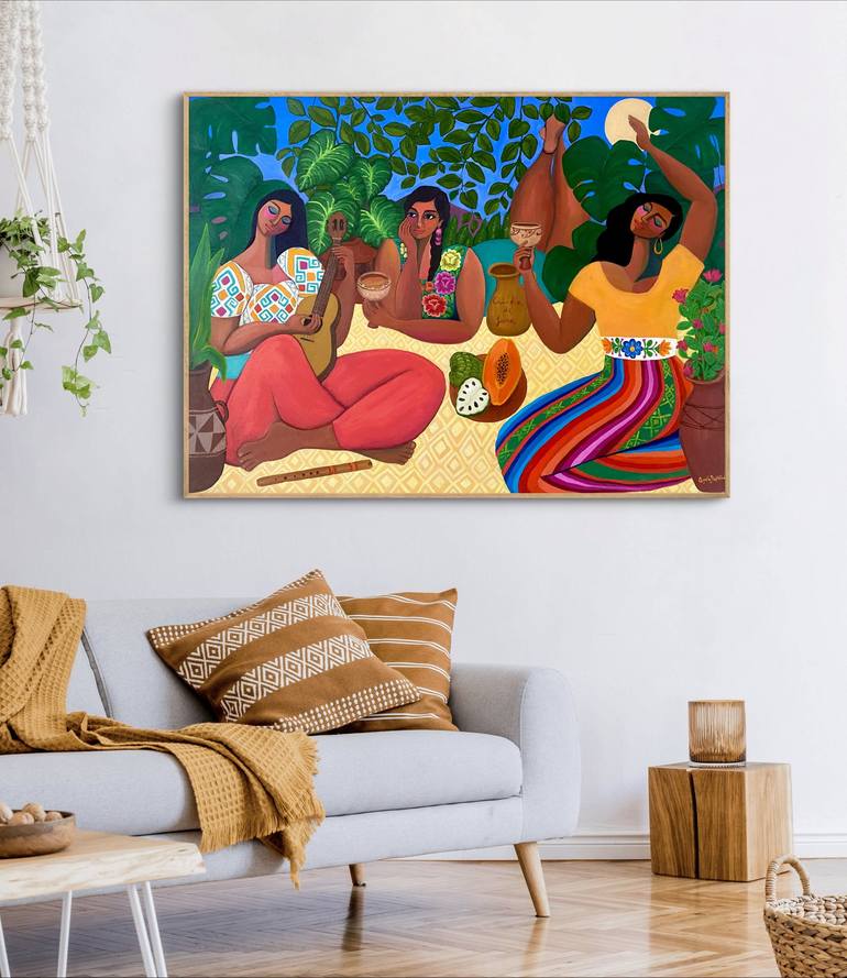 Original Post-impressionism Women Painting by Gisella Stapleton