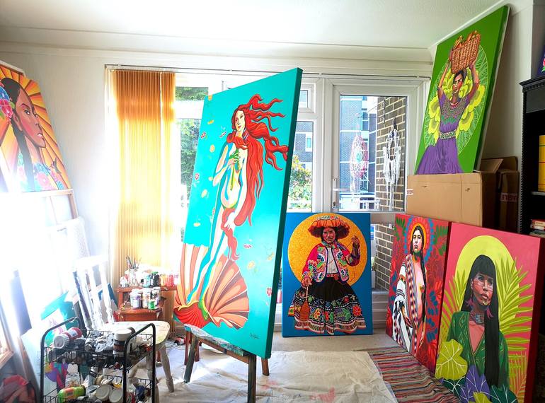 Original Art Deco Pop Culture/Celebrity Painting by Gisella Stapleton