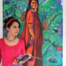 Ruth Buendía the Ashaninka Peruvian activist that lead a campaign to oppose large-scale dams that would displace indigenous communities and endanger the environment. She was awarded the 2014 Goldman Environmental Prize. This artwork is taking part in HERSTORY (dance, music, art performance), in California.