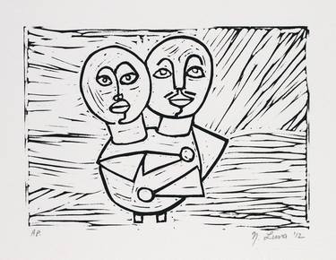 Original Abstract Expressionism Love Printmaking by Nicolas Luna
