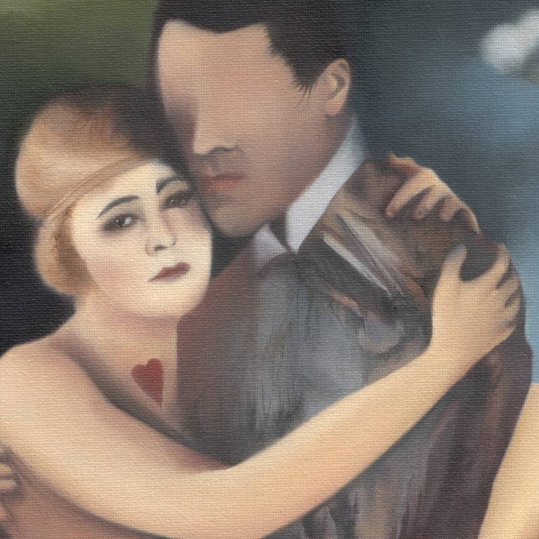 Original Surrealism Love Painting by Mark Sheeky