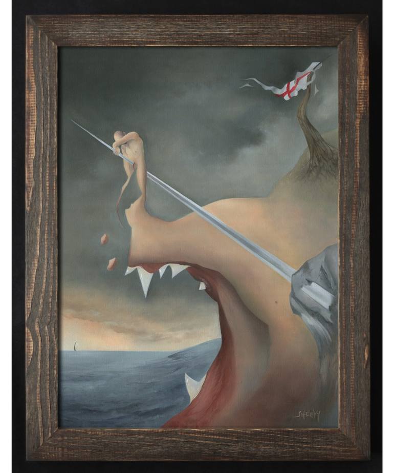 Original Surrealism Politics Painting by Mark Sheeky