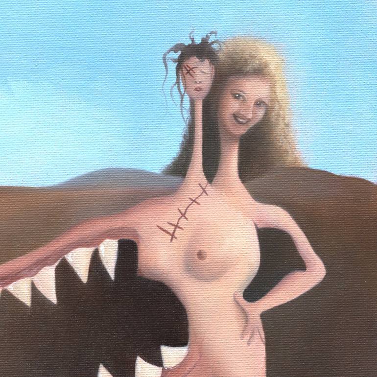 Original Surrealism Nude Painting by Mark Sheeky