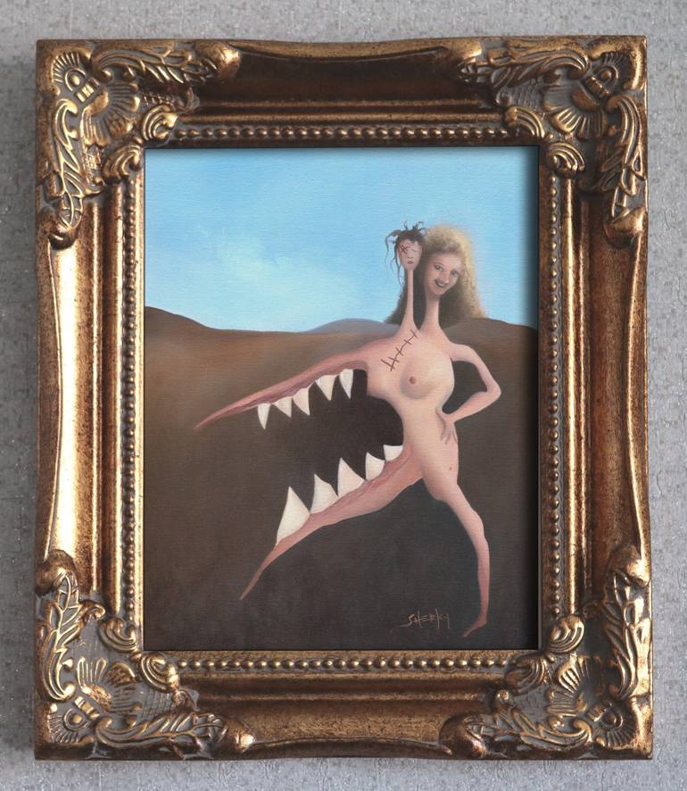 Original Surrealism Nude Painting by Mark Sheeky