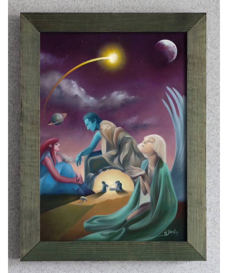 Original Surrealism Family Painting by Mark Sheeky
