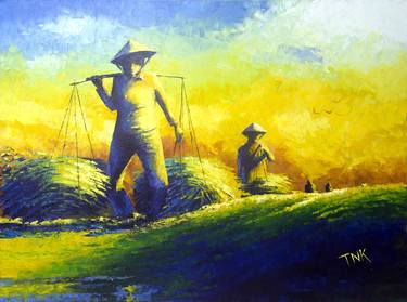 Print of Impressionism Rural life Paintings by Khanh Trinh Ngoc