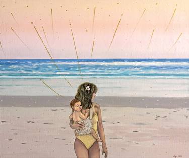 Original Abstract Beach Paintings by Agnieszka Turek