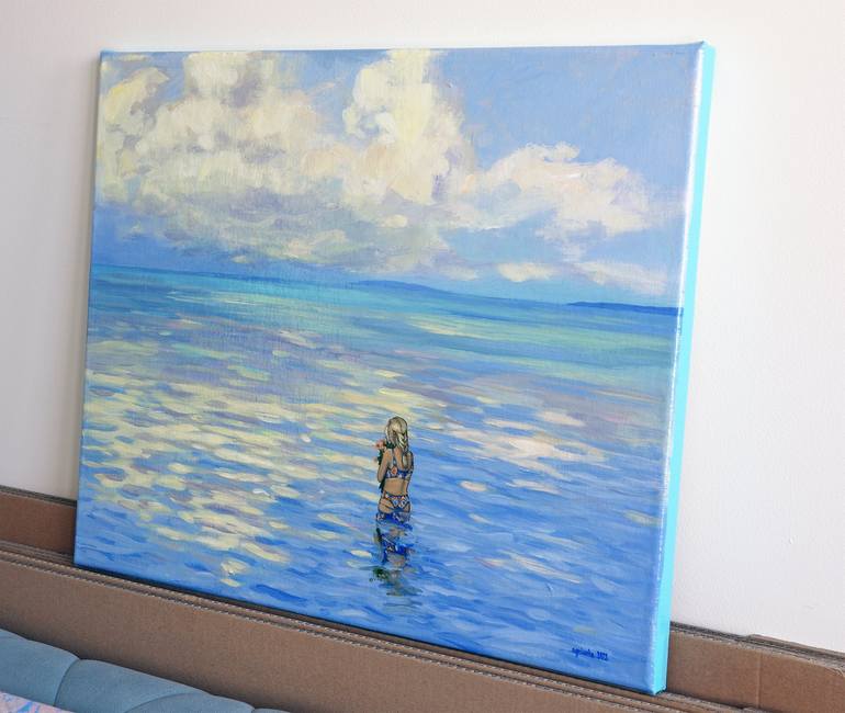 Original Impressionism Beach Painting by Agnieszka Turek