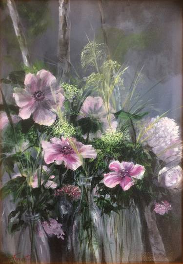 Original Impressionism Floral Painting by Lizzy Forrester