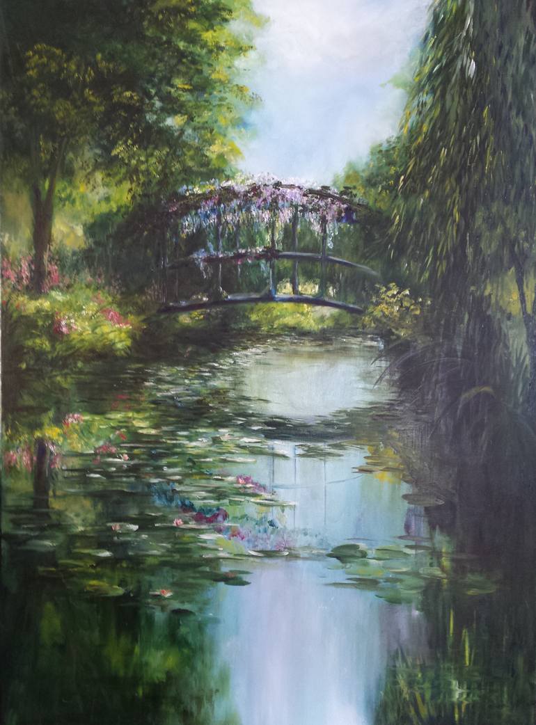 Japanese Bridge at Giverny Painting by Lizzy Forrester | Saatchi Art