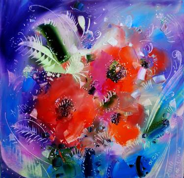 Original Expressionism Floral Paintings by Olga Polichtchouk